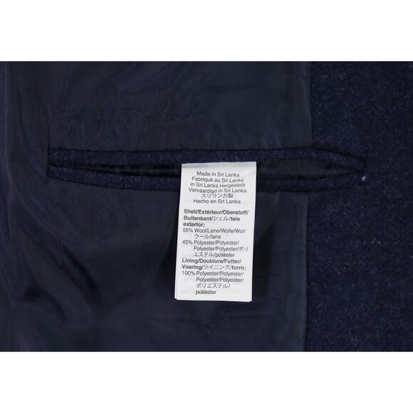 J. Crew Men's Thompson Navy Blue Wool Tweed 2-Btn Blazer Jacket 38R New - Picture 8 of 8